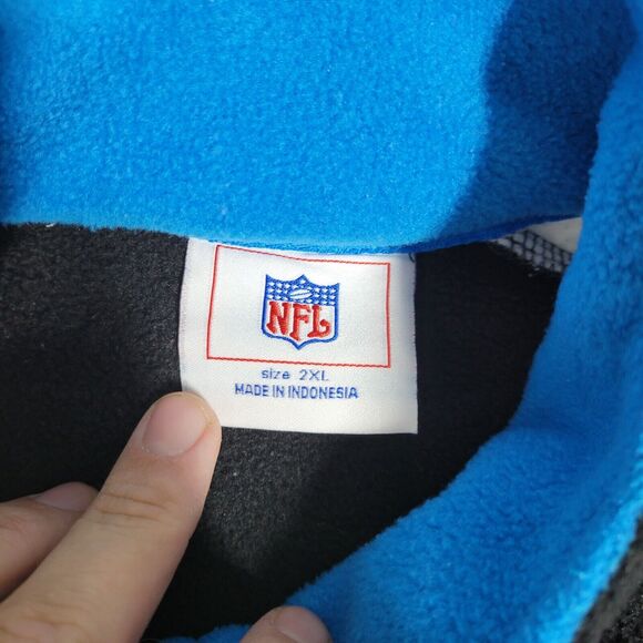 Carolina Panthers Jacket Size 2XL NFL Football 1/4 Zip Gray Sweater Pullover - Picture 9 of 16